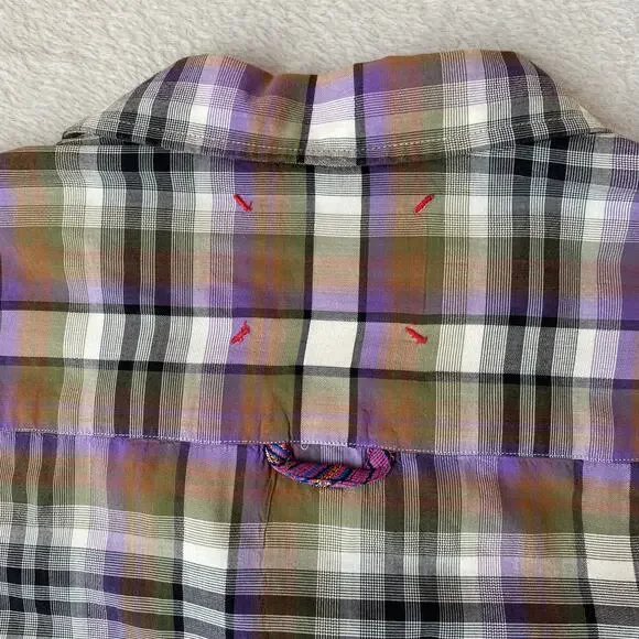 Robert Graham Freshly Laundered Shirt Men XXL Purple Plaid Embroidered Button Up - Picture 4 of 12